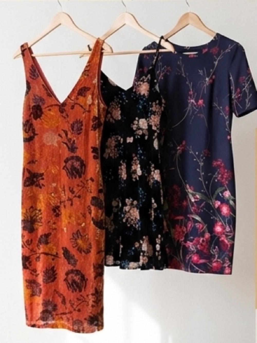Medium Dress Bundle — Rust Velvet Burnout, Floral Romper & Thyme Floral Midi
